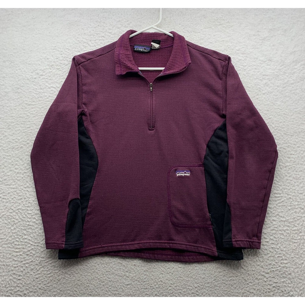 VTG Patagonia R1 Jacket Womens Small Base Layer Thermal Waffle Purple USA Hiking